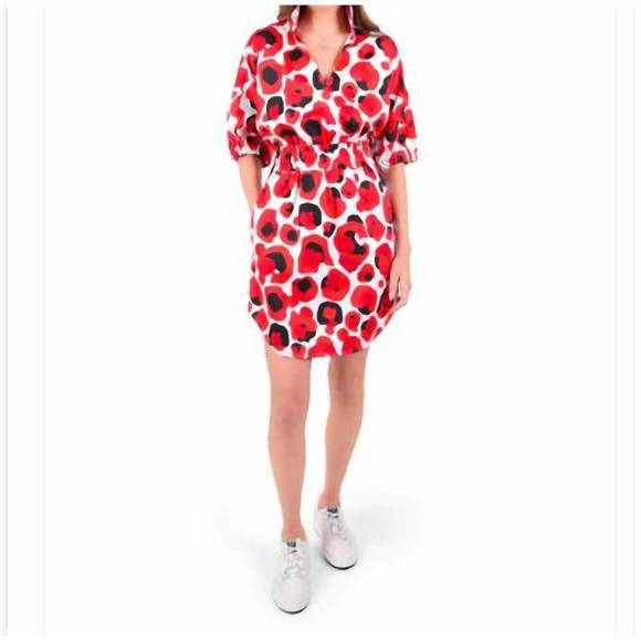 NEW EMILY MCCARTHY palmer dress in red col cheetah - Picture 1 of 1